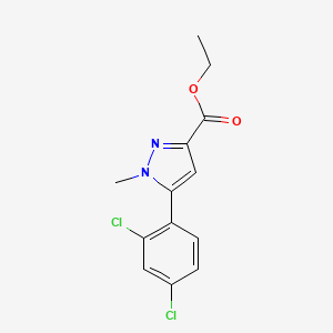 molecular formula C13H12Cl2N2O2 B6315154 5-(2,4-Dichloro-phenyl)-1-methyl-1H-pyrazole-3-carboxylic acid ethyl ester CAS No. 907178-51-2