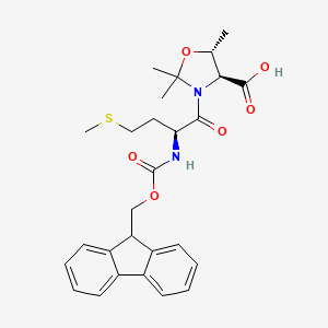 molecular formula C27H32N2O6S B6315159 Fmoc-L-Met-L-Thr[PSI(Me,Me)Pro]-OH CAS No. 1451181-13-7