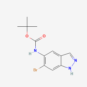 molecular formula C12H14BrN3O2 B6315367 5-(Boc-amino)-6-bromo-1H-indazole CAS No. 1799835-16-7