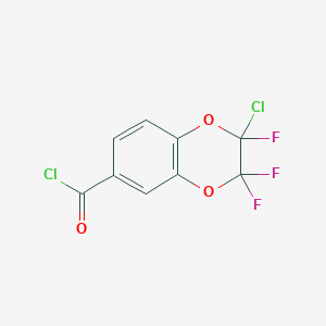 molecular formula C9H3Cl2F3O3 B6315372 2-Chloro-2,3,3-trifluoro-2,3-dihydro- 1,4-benzodioxin-6-carbonyl chloride;  98% CAS No. 180418-47-7