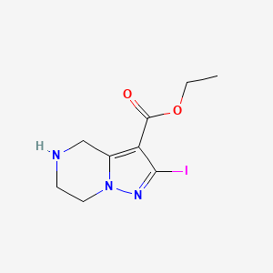 B6315480 2-Iodo-4,5,6,7-tetrahydro-pyrazolo[1,5-a]pyrazine-3-carboxylic acid ethyl ester, 95% CAS No. 1773507-50-8