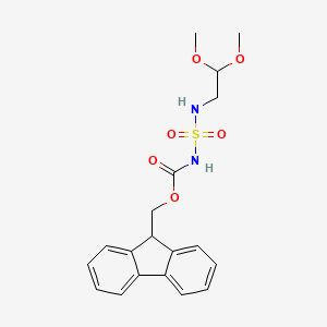 B6315491 7-Oxa-3-thia-2,4-diazaoctanoic acid, 6-methoxy-, 9H-fluoren-9-ylmethyl ester, 3,3-dioxide CAS No. 1771804-77-3