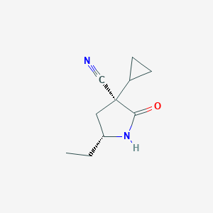 molecular formula C10H14N2O B6315628 (3S,5R)-3-Cyclopropyl-5-ethyl-2-oxo-pyrrolidine-3-carbonitrile CAS No. 1462290-15-8