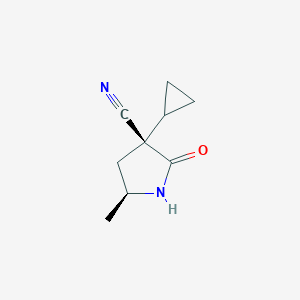 (3R,5S)-3-Cyclopropyl-5-methyl-2-oxo-pyrrolidine-3-carbonitrile