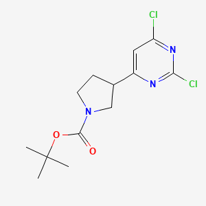 molecular formula C13H17Cl2N3O2 B6315730 2,4-Dichloro-6-(1-Boc-pyrrolidin-3-yl)pyrimidine CAS No. 1637407-18-1