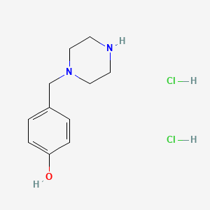 molecular formula C11H18Cl2N2O B6315797 4-((Piperazin-1-yl)methyl)phenol 2HCl CAS No. 1951442-10-6