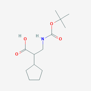 molecular formula C13H23NO4 B6315799 3-(tert-Butoxycarbonylamino)-2-cyclopentylpropanoic acid CAS No. 1824339-20-9