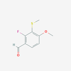 molecular formula C9H9FO2S B6315947 2-Fluoro-4-methoxy-3-(methylthio)benzaldehyde CAS No. 1379366-00-3