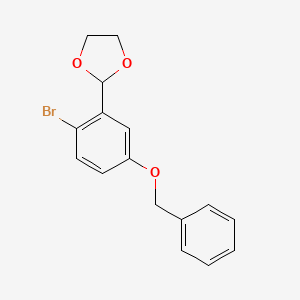 molecular formula C16H15BrO3 B6315954 2-[2-Bromo-5-(phenylmethoxy)phenyl]-1,3-dioxolane CAS No. 173427-53-7