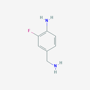 molecular formula C7H9FN2 B6316008 4-Amino-3-fluorobenzylamine, 95% CAS No. 164648-88-8