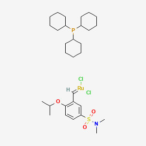 molecular formula C30H50Cl2NO3PRuS B6316011 {[2-(i-Propoxy)-5-(N,N-dimethylaminosulfonyl)Phe]methylene}tricyclohexylphosphine)ruthenium(II) dichloride  Zhan Catalyst -1C CAS No. 918871-44-0