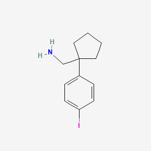 molecular formula C12H16IN B6316097 1-(4-Iodophenyl)cyclopentanemethanamine CAS No. 1895253-52-7