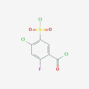 molecular formula C7H2Cl3FO3S B6316119 4-Chloro-5-(chlorosulfonyl)-2-fluorobenzoyl chloride CAS No. 1602712-84-4