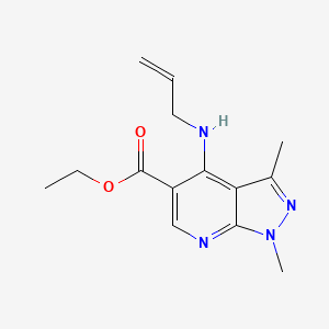 molecular formula C14H18N4O2 B6316212 Ethyl 4-(allylamino)-1,3-dimethyl-1H-pyrazolo[3,4-b]pyridine-5-carboxylate CAS No. 1775632-58-0