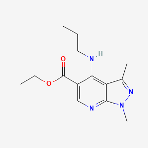 molecular formula C14H20N4O2 B6316219 Ethyl 1,3-dimethyl-4-(propylamino)-1H-pyrazolo[3,4-b]pyridine-5-carboxylate CAS No. 1775811-95-4