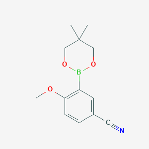 molecular formula C13H16BNO3 B6316228 3-(5,5-Dimethyl-1,3,2-dioxaborinan-2-yl)-4-methoxybenzonitrile CAS No. 883898-89-3