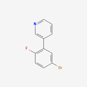 molecular formula C11H7BrFN B6316243 3-(5-Bromo-2-fluorophenyl)pyridine CAS No. 425378-78-5