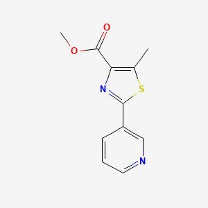 molecular formula C11H10N2O2S B6316255 5-Methyl-2-pyridin-3-yl-thiazole-4-carboxylic acid methyl ester, 95% CAS No. 959578-02-0