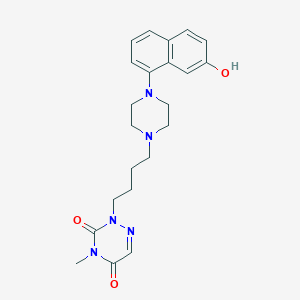 molecular formula C22H27N5O3 B6316303 2-{4-[4-(7-Hydroxy-naphthalen-1-yl)-piperazin-1-yl]-butyl}-4-methyl-2H-[1,2,4]triazine-3,5-dione CAS No. 874471-23-5