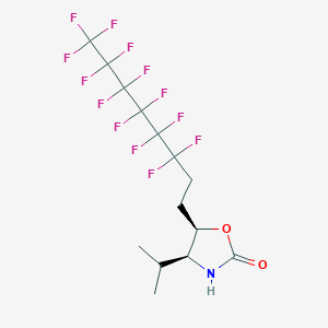 molecular formula C14H14F13NO2 B6316349 (4S,5R)-(-)-4-Isopropyl-5-(3,3,4,4,5,5,6,6,7,7,8,8,8-tridecafluorooctyl)-2-oxazolidinone, 99% CAS No. 871210-22-9