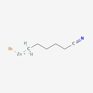 molecular formula C6H10BrNZn B6316484 5-Cyanovalerylzinc bromide, 0.5M in tetrahydrofuran CAS No. 1443250-11-0
