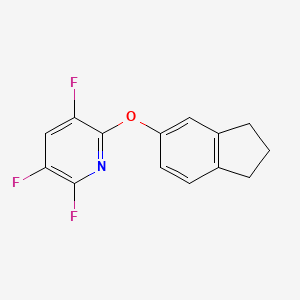 molecular formula C14H10F3NO B6316504 2-(2,3-Dihydro-1H-inden-5-yloxy)-3,5,6-trifluoropyridine CAS No. 1987098-42-9