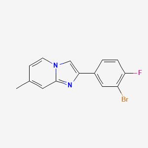 molecular formula C14H10BrFN2 B6316610 2-(4-Bromo-3-fluorophenyl)-7-methylimidazo[1,2-a]pyridine CAS No. 1550406-35-3