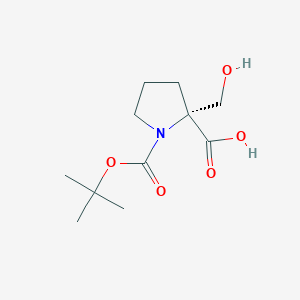 molecular formula C11H19NO5 B6316649 (2R)-1-tert-Butoxycarbonyl-2-(hydroxymethyl)pyrrolidine-2-carboxylic acid CAS No. 287401-41-6