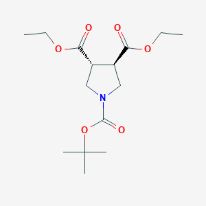 molecular formula C15H25NO6 B6316695 rac trans-N-Boc-pyrrolidine-3,4-dicarboxylic acid diethyl ester CAS No. 595547-18-5