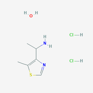 molecular formula C6H14Cl2N2OS B6316704 [1-(5-Methyl-1,3-thiazol-4-yl)ethyl]amine dihydrochloride hydrate CAS No. 2368828-64-0