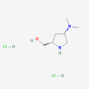 molecular formula C7H18Cl2N2O B6316725 [(2S,4S)-4-(Dimethylamino)-2-pyrrolidinyl]methanol dihydrochloride CAS No. 1777812-81-3