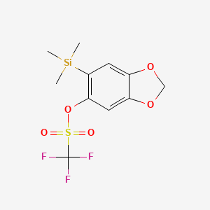 molecular formula C11H13F3O5SSi B6316874 5-(三甲基甲硅烷基)苯并[d][1,3]二氧杂环-6-基三氟甲磺酸盐 CAS No. 717903-52-1
