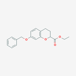 molecular formula C19H20O4 B6316957 Ethyl 7-(benzyloxy)-3,4-dihydro-2H-1-benzopyran-2-carboxylate CAS No. 197388-46-8