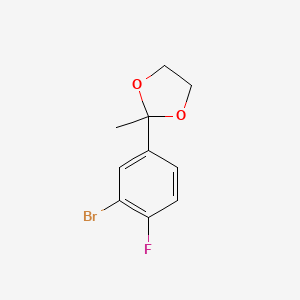 molecular formula C10H10BrFO2 B6317014 2-(3-Bromo-4-fluorophenyl)-2-methyl-1,3-dioxolane CAS No. 210826-84-9