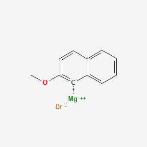 molecular formula C11H9BrMgO B6317190 2-Methoxy-1-naphthylmagnesium bromide, 0.25M in tetrahydrofuran CAS No. 36321-90-1