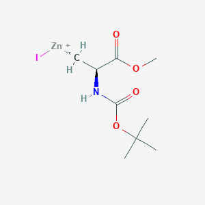 molecular formula C9H16INO4Zn B6317209 (R)-2-tert-Butoxycarbonylamino-3-methoxy-3-oxopropylzinc iodide, 0.25 M in THF CAS No. 172479-50-4