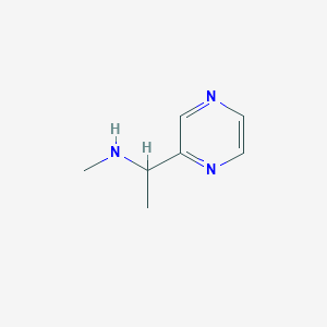 molecular formula C7H11N3 B6317307 Methyl-(1-pyrazin-2-yl-ethyl)-amine oxalate, 95% CAS No. 1178347-69-7
