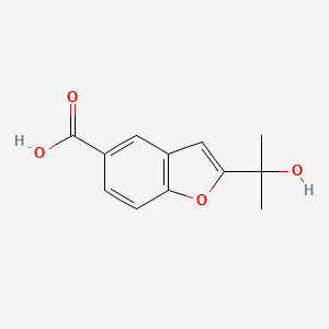 molecular formula C12H12O4 B6317387 2-(1-Hydroxy-1-methyl-ethyl)-benzofuran-5-carboxylic acid CAS No. 190067-65-3