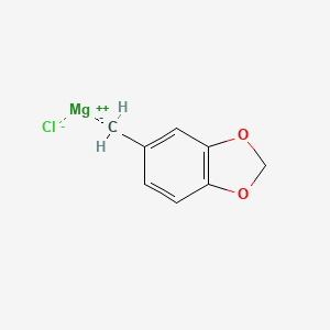 molecular formula C8H7ClMgO2 B6317522 3,4-Methylenedioxybenzylmagnesium chloride, 0.25 M in 2-MeTHF CAS No. 108071-29-0