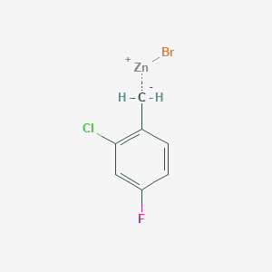B6317711 2-Chloro-4-fluorobenzylzinc bromide, 0.50 M in THF CAS No. 1072787-65-5