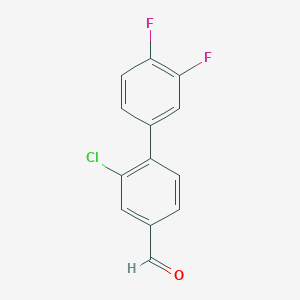 molecular formula C13H7ClF2O B6317753 2-Chloro-3',4'-difluoro-[1,1'-biphenyl]-4-carbaldehyde CAS No. 1962207-81-3
