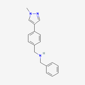 molecular formula C18H19N3 B6317820 Benzyl-[4-(1-methyl-1H-pyrazol-4-yl)-benzyl]-amine, 95% CAS No. 179056-70-3