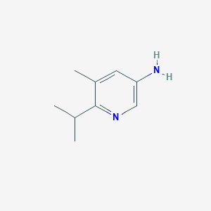 molecular formula C9H14N2 B6317831 5-Methyl-6-isopropyl-3-pyridinamine;  95% CAS No. 1702744-86-2