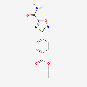 molecular formula C14H15N3O4 B6317840 4-(5-Carbamoyl-[1,2,4]oxadiazol-3-yl)-benzoic acid tert-butyl ester CAS No. 340736-81-4