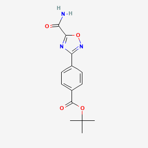 molecular formula C14H15N3O4 B6317840 Tert-butyl 4-(5-carbamoyl-1,2,4-oxadiazol-3-yl)benzoate CAS No. 340736-81-4