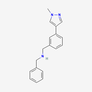 molecular formula C18H19N3 B6317844 Benzyl-[3-(1-methyl-1H-pyrazol-4-yl)-benzyl]-amine, 95% CAS No. 179056-73-6