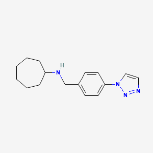 molecular formula C16H22N4 B6317849 Cycloheptyl-(4-[1,2,3]triazol-1-yl-benzyl)-amine, 95% CAS No. 179056-48-5