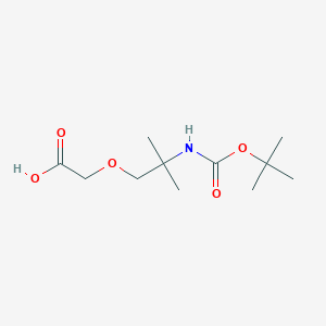 molecular formula C11H21NO5 B6317945 (2-Bocamino-2-methyl-propoxy)-acetic acid CAS No. 193085-32-4
