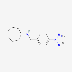 molecular formula C16H22N4 B6318040 Cycloheptyl-(4-[1,2,3]triazol-2-yl-benzyl)-amine, 95% CAS No. 179056-49-6