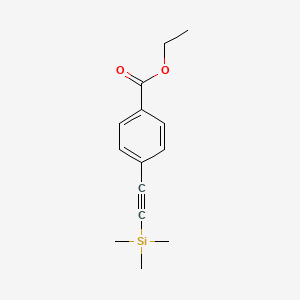 molecular formula C14H18O2Si B6318049 4-Trimethylsilanylethynyl-benzoic acid ethyl ester, 97% CAS No. 150969-54-3